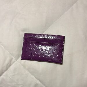 Coach Purple Crocodile Embossed Key Card Holder